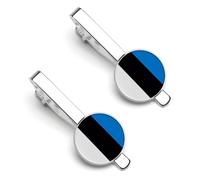 Pince à cravate estonienne pour homme, pince à cravate ronde et boutons de manchette assortis, ensemble de 2 pièces pour accessoires de mode de luxe - *DSA5