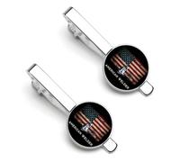 Pince à cravate et boutons de manchette ronds pour homme, style soudeur américain, ensemble de 2 pièces. Accessoires de mode haut de gamme.