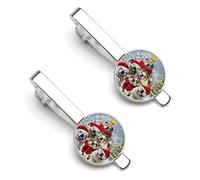 Pince à cravate homme Bouledogue anglais (lot de 2) - Idéale pour un mariage, un anniversaire ou un cadeau d'affaires