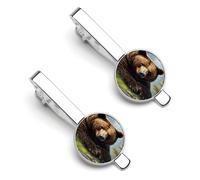Pince à cravate homme Bouledogue anglais (lot de 2) - Idéale pour un mariage, un anniversaire ou un cadeau d'affaires
