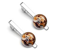 Pince à cravate homme Bouledogue anglais (lot de 2) - Idéale pour un mariage, un anniversaire ou un cadeau d'affaires