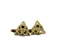 Pince à Cravate Homme Creative Celtic Knot DIY 18K Gold Plated Stainless Steel Cufflinks, Accessories, Light Luxury, Gifts For Father And Husband(Gold)