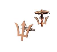 Pince à Cravate Homme Creative Trident Men's Cufflinks, A Pair Of Stainless Steel Shirt Buttons, Never Fade(Gold)