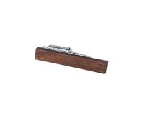 Pince à Cravate Hommes Vintage en bois cuivre métal cravate barre marié mariage affaires en bois cou cravate Clips broche(Brown)