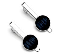 Pince à cravate humoristique pour homme « Keep Calm And Don't Blink » argentée, idéale pour les affaires, un anniversaire ou un mariage (lot de 2).