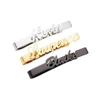 Pince À Cravate Personnalisée Pour Accessoires De Costume Pour Hommes, Pince À Cravate Avec Nom Personnalisé, Barre À Cravate Avec Lettre De L'Alphabet Pour Hommes, Barre À Cravate Pour La Fêt