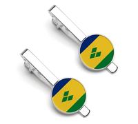 Pince À Cravate Personnalisée Pour Homme Drapeau De Saint-Vincent-Et-Les Grenadines Cadeau De Mariage Pour Témoin Garçon D'Honneur Huissier Anniversaire