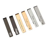 Pince à cravate personnalisée pour homme - En acier inoxydable gravé - Cadeau de fête des pères - Cadeau personnalisé pour homme - Mariage ou anniversaire de mariage, One Size, Acier inoxydable, Pas