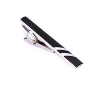 Pince à Cravate Pince à cravate rayée en cuivre et émail noir, épingle à cravate de mariage for hommes, accessoires for vêtements
