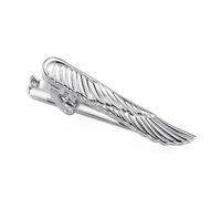 Pince à Cravate Pinces à cravate classiques for hommes et femmes, 2 pièces, ailes en métal, accessoires for chemise d'affaires, bijoux(Silver)