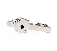 Pince à cravate Poker Pince à cravate en métal Carte à jouer Pince à cravate Pince à cravate élégante à la mode Argent