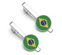 Pince À Cravate Pour Homme Drapeau De La République Fédérative Du Brésil Cadeau De Mariage Pour Témoin Témoin De Mariage Huissier Anniversaire