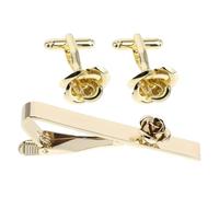 Pince à Cravate pour Homme Fleur Rose en Cuivre, Style Élégant