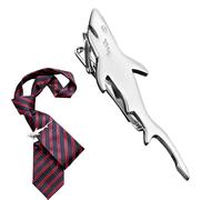 Pince à Cravate pour Homme - Métal Requin Fantaisie Antidérapant | Clips de cravate pour hommes, accessoire de mode - Pour Les Affaires, Les Anniversaires, Les Mariages, Les Fêtes, Les Vacances Et Les