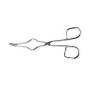 Pince à creuset en acier inoxydable 0,5 cm, bouts crantés | Acier inoxydable de haute qualité, bouts crantés, tension à ressort, poignée ergonomique pour laboratoire.