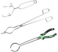 Pince à Creuset Ensemble de petits bols et tasses en céramique for fusion d'or, d'argent et de cuivre avec poignée for fouet et pince Pour Fondre Le MéTal(3pcs Clip)