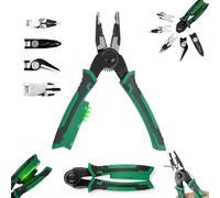 Pince à dénuder 5 en 1 multifonction interchangeable Pince à dénuder Pince à sertir Coupe-câble Ciseaux électriciens et bricoleurs