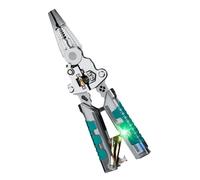 Pince à dénuder 9 en 1 avec testeur d'électricité, pince coupante de câble, pince à sertir, pince à dénuder multifonction pour électricien portable domestique avec capacité de mesure