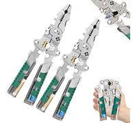 Pince a Denuder Automatique, Pinces Multifonction avec Testeur de Tension, Pince a Sertir pour Dénuder, Couper, Torsader, Mesurer et Câbler (A+A)
