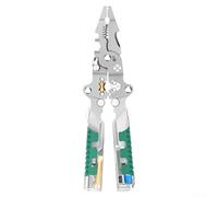 Pince à dénuder multifonction avec test de tension, coupe-câble en acier au carbone de 215 mm pour électriciens, design pliable avec poignée en caoutchouc