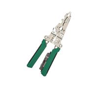 Pince à dénuder multifonction pour électriciens avec capacité de test de tension, poignée antidérapante verte, coupe-fil multifonction