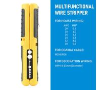 Pince à dénuder multifonctionnelle portable,lame SK5,câble coaxial,RG59,RG6,pince coupante,outil de poignée,outil de quincaillerie -Jaune-B