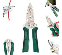 Pince à dénuder pliable 16 en 1 avec testeur de tension,Ciseaux à Câble,pince électrique multifonction pour couper et tirer des fils,couper des fils,dénuder,sertir,outil de réparation