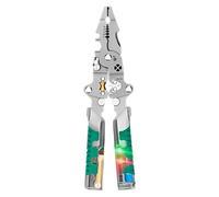 Pince à dénuder - Pliable 18 en 1 - Avec testeur de tension - Pince à sertir et à dénuder - Pour câblage, dénudage, bricolage, réparation automobile