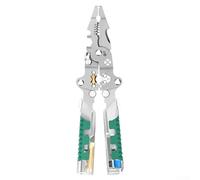 Pince à dénuder pliable, 215 mm, outil d'électricien multifonction pour test de tension, coupe de câble et sertissage en acier à haute teneur en carbone avec poignée en caoutchouc, usage professionnel