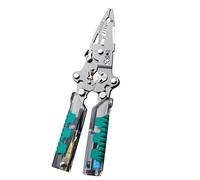 Pince à dénuder pliable avec testeur de tension | Pince d'électricien multifonction avec tournevis et stylet | Coupe-fil robuste, pince à sertir, outil pour électricité, CVC, réparation de voiture