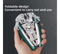 Pince à dénuder pliable multifonctionnelle adaptée pour l'entretien des panneaux électriques, le câblage automobile, les installations hydroélectriques avec fonctions de coupe, de dénudage et de