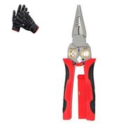 Pince À Dénuder Professionnelle 8 En 1, D'électricien Multifonction Avec Sertisseuse, Coupe-fil Et For Travaux Électriques(Red-1)