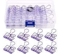 Pince à Dessin de 32 mm pour Fournitures de Bureau et Scolaires - Lot de 15 (Violet)
