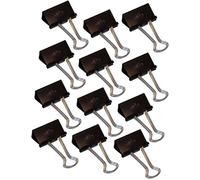 Wedo Agrafes Foldback 6421432 – 12 pcs métal laqué étriers amovibles ressort fort 32mm noir/argenté
