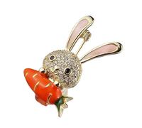 Pince à écharpe et broche en forme de lapins de dessin animé unique avec cristaux - Broche décontractée et tendance - Pour événement spécial - Broche miniature en forme de lapin