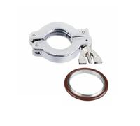 Pince à écrou oreilles sous vide KF10 KF16 KF25 KF40 KF50, tuyau sanitaire en alliage d'aluminium avec bande et support FKM(Clamp FKM SS-Bracket,KF50)