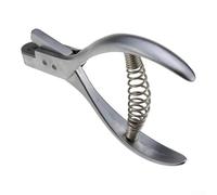 Pince à encocher en acier 125 mm pour marquage de tissu, cartes de perforation, cartes d'identité, cartes photo - Argent (lot de 1)