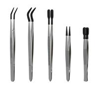 Pince à Entomologie MMOBIEL [5 Pièces] - Instruments de Précision en Acier Inoxydable avec Pince en Plastique à Épiler pour l'Entomologie, Épinglage d’Insects/Papillons, Disséquer et Travaux Délicats