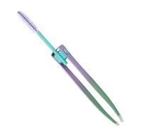 Pince à épiler 2 en 1 en acier inoxydable avec brosse | Outil d'épilation réutilisable, applicateur de faux cils, outil de toilettage pour homme et femme