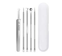 Pince À Épiler Allemande Ultrafine N ° 5 Pour Les Points Noirs,Accessoire De Beauté Et De Salon De Santé Pour Le Visage,Outil Spécial Contre L'acné - Type Curved And 4pcs