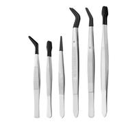 Pince à épiler antidérapante en silicone avec poignée texturée, idéale pour les projets électroniques délicats et artistiques. Pince à épiler pour autocollants