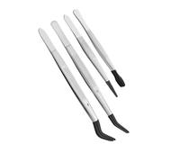 Pince à épiler antidérapante multifonction en acier inoxydable pour collectionneurs, artistes et professionnels de la beauté, poignée texturée antidérapante, pointe en caoutchouc, outil multifonction