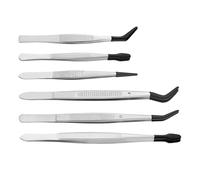 Pince à épiler antidérapante multifonction en acier inoxydable pour collectionneurs, artistes et professionnels de la beauté en acier inoxydable avec pointe en silicone