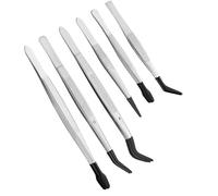 Pince à épiler antidérapante multifonction en acier inoxydable pour collectionneurs, artistes et professionnels de la beauté en acier inoxydable avec pointe en silicone