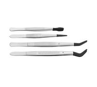 Pince à épiler antidérapante multifonction en acier inoxydable pour collectionneurs, artistes et professionnels de la beauté en acier inoxydable avec pointe en silicone