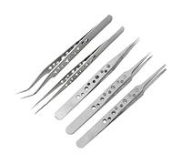 Pince à épiler antistatique ESD en acier inoxydable Outils d'entretien Industriel Courbé Droit Pince à épiler Outils de réparation Ongles