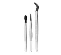 Pince à épiler de précision en acier inoxydable avec revêtement en silicone, prise en main ergonomique, parfaite pour les articles délicats, les travaux manuels détaillés et les autocollants