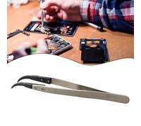 Pince à épiler droite ESD-249 pour tableaux - Embouts industriels en acier inoxydable - Compatible avec circuits électroniques - Réparation d'horloges incurvées et antistatiques (modèle ESD-249) (ESD