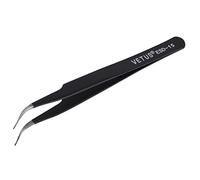 Pince à épiler ESD15 Anit Static Pince à épiler de Précision à Bec Courbé en Acier Inoxydable Pince à épiler ESD pour la Maintenance de L'électronique Réparation Travail en Laboratoire Fabrication