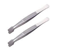 Pince à épiler plate en acier inoxydable pour tampon de philatélie 10,5 cm